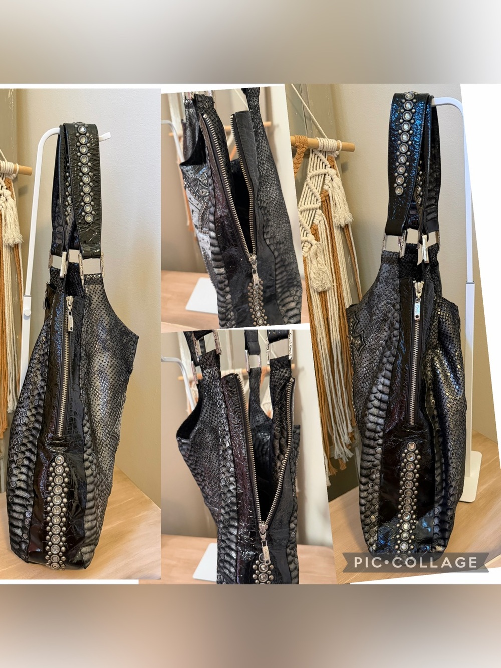 KIPPY’S Cross Hobo Handbag with Swarovski Crystals ✨ - Picture 8 of 11